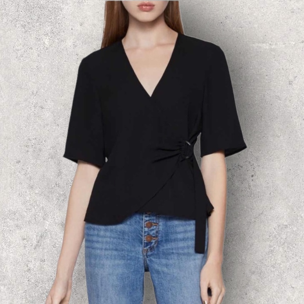 BCBG • Black Wrap Top • XXS